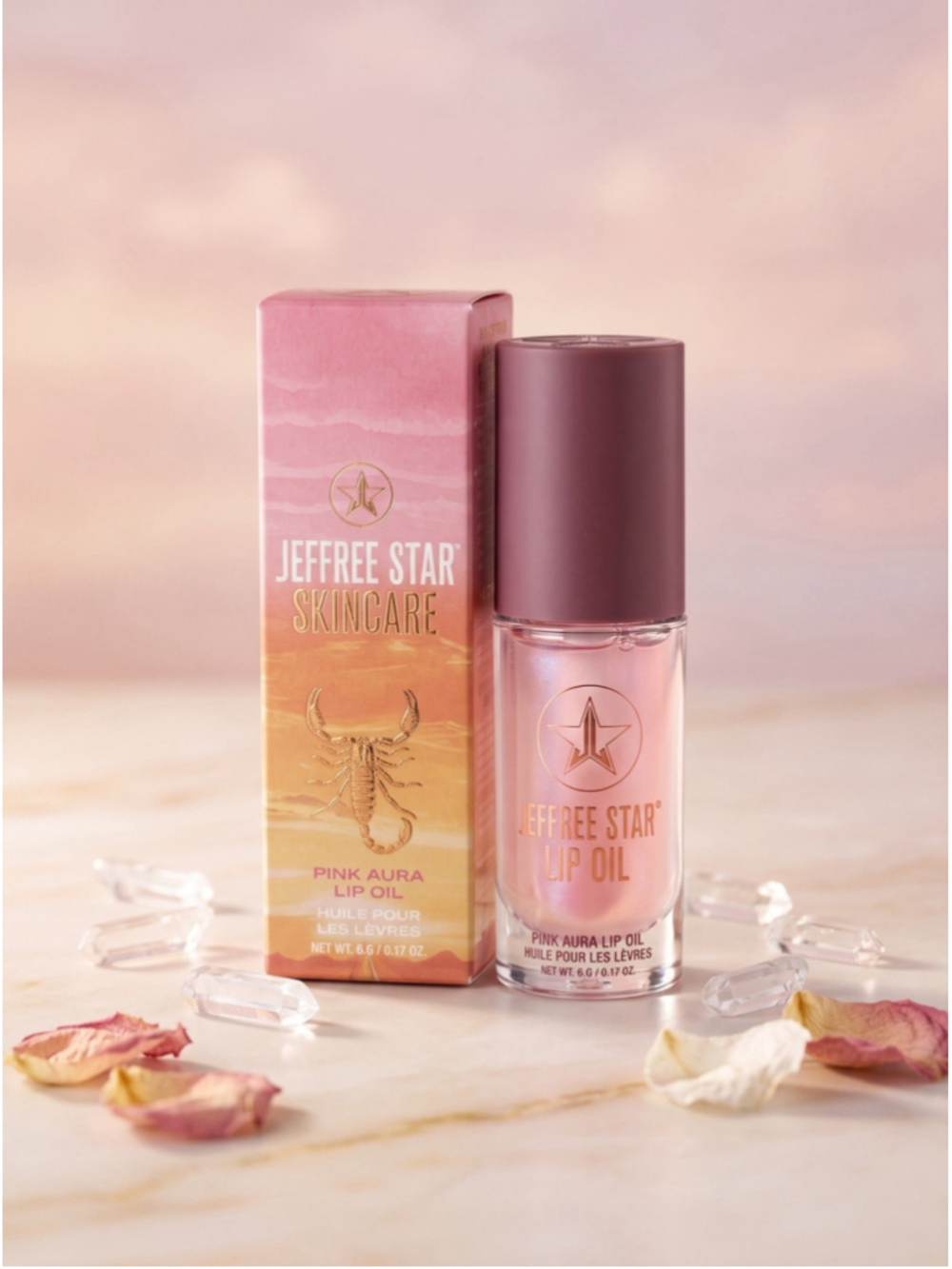 Jeffree Star Pink Aura Lip Oil 0.17 oz 5g Raspberry Flavored New in Box